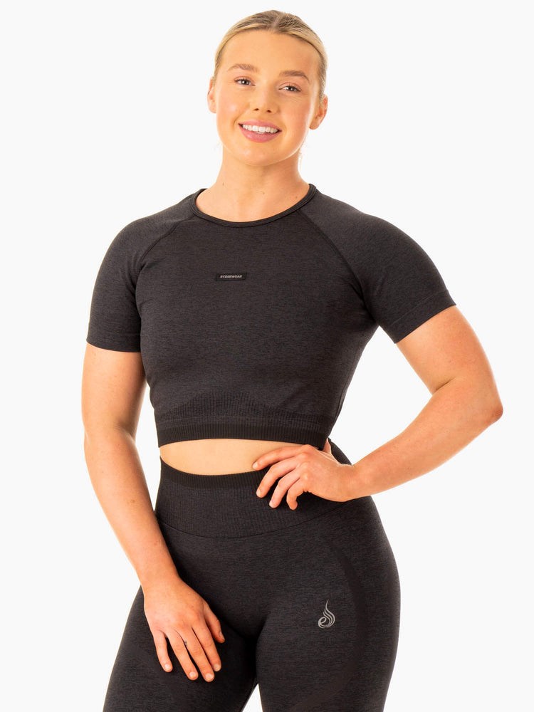 Ryderwear Excel Seamless T-Shirt Svarta | MHT-534278