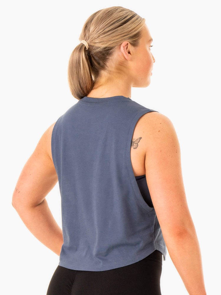 Ryderwear Flow Scoop Tank Blå | ZBO-681973