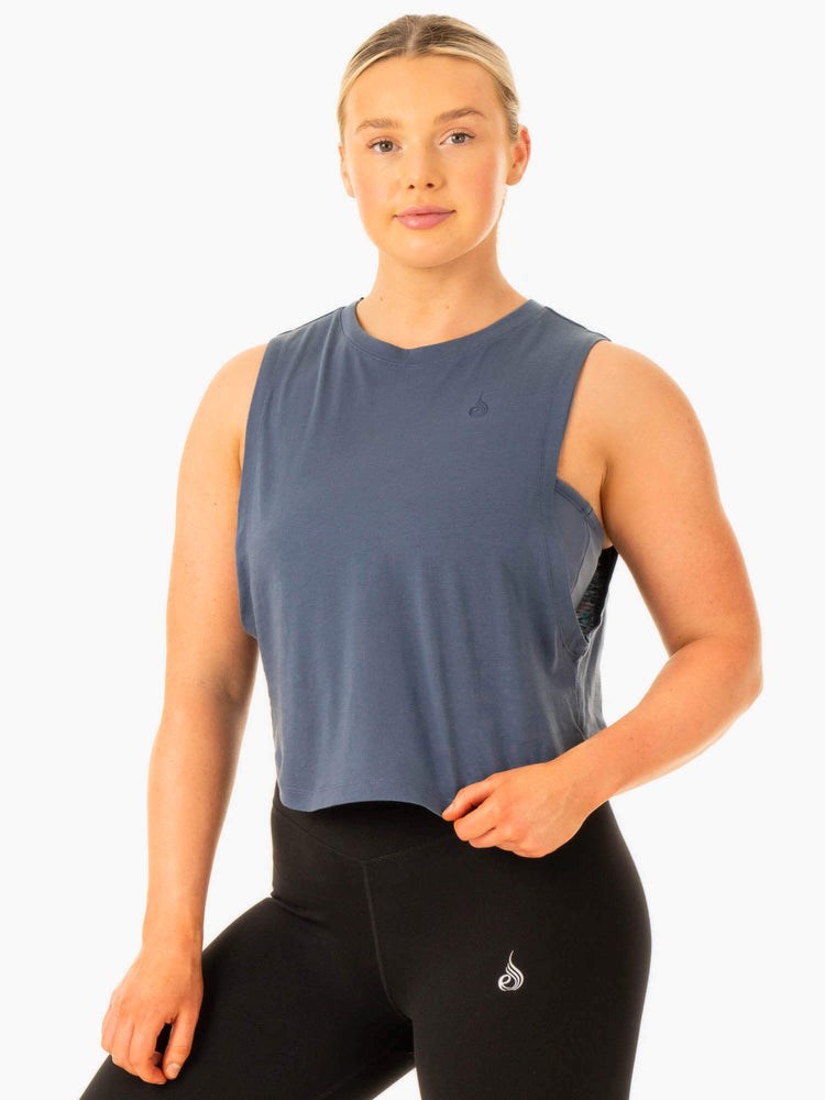 Ryderwear Flow Scoop Tank Blå | ZBO-681973