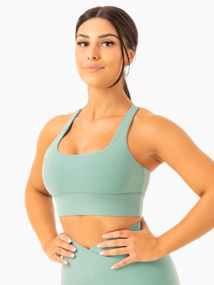 Ryderwear Flow Square Neck Sports Bra Gröna | XEC-946283