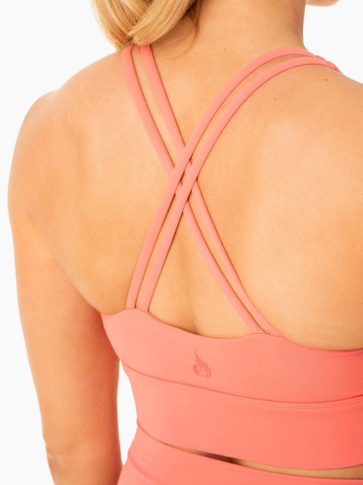 Ryderwear Flow Square Neck Sports Bra Rosa Rosa | GCT-296803