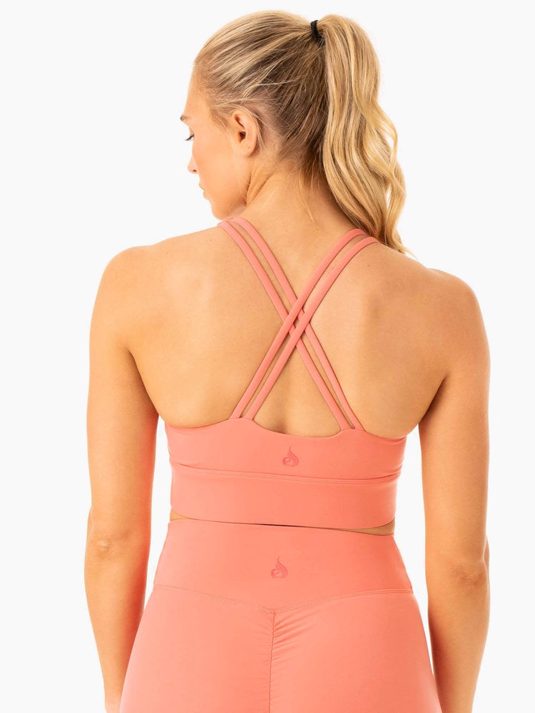 Ryderwear Flow Square Neck Sports Bra Rosa Rosa | GCT-296803