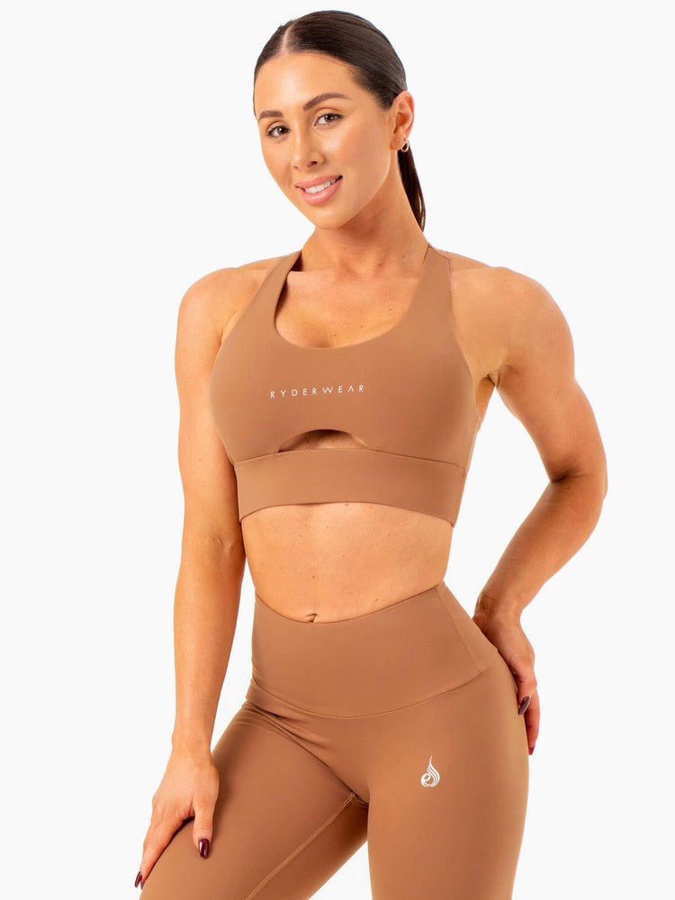 Ryderwear Focus Contour Sports Bra Mocha | AHD-675210