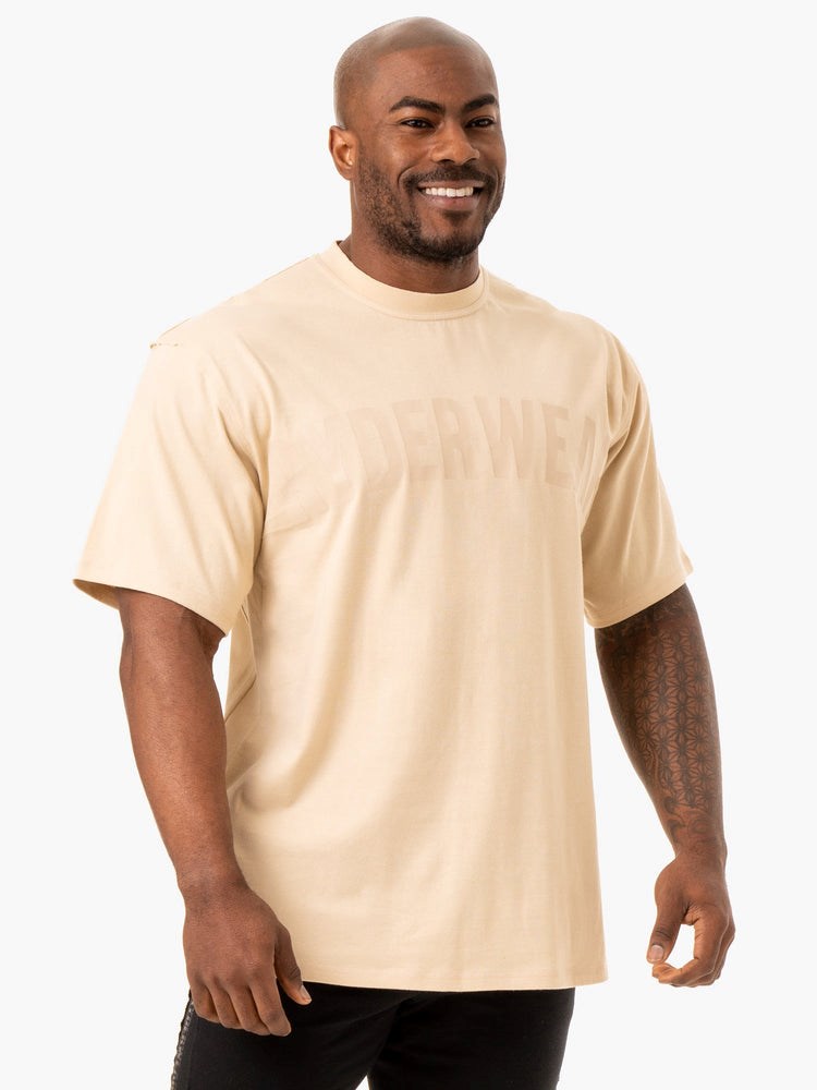 Ryderwear Force Oversized T-Shirt Sand | HNF-598326