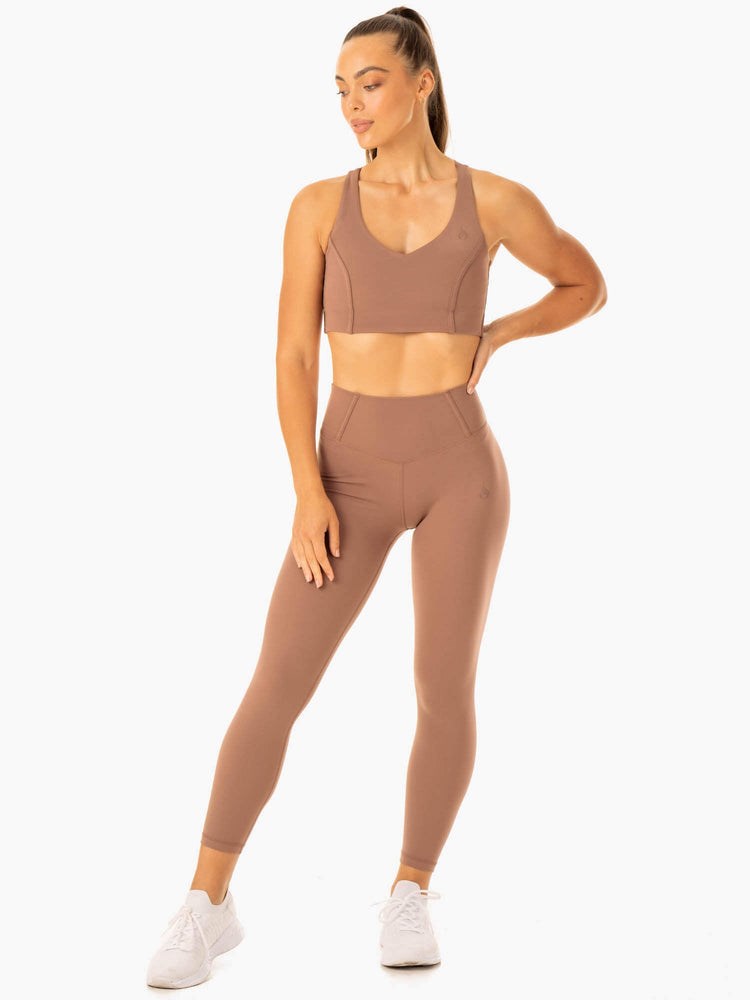 Ryderwear Form Scrunch Bum Leggings Mocha | FHV-862094