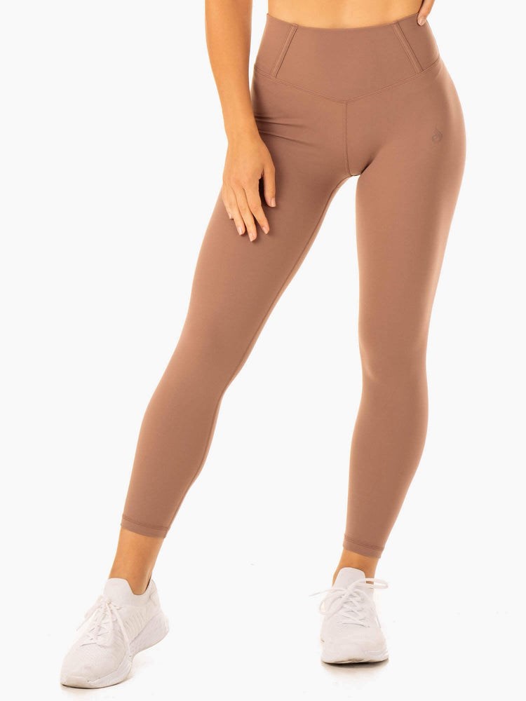 Ryderwear Form Scrunch Bum Leggings Mocha | FHV-862094