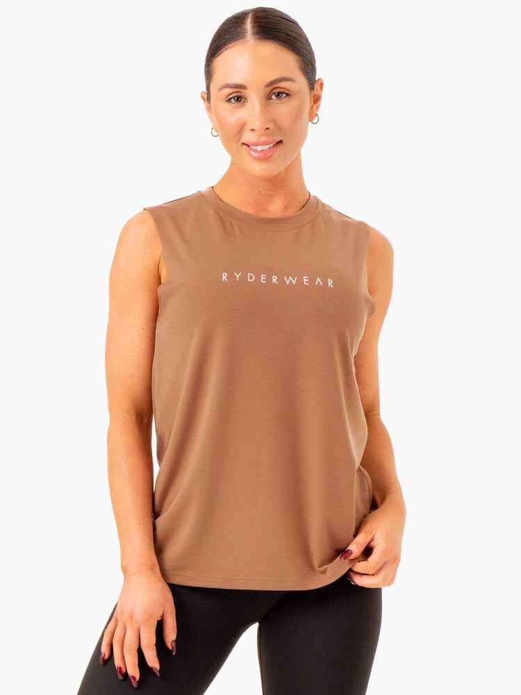 Ryderwear Foundation Muscle Tank Mocha | YQO-845201