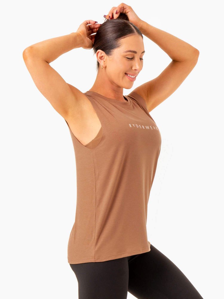 Ryderwear Foundation Muscle Tank Mocha | YQO-845201