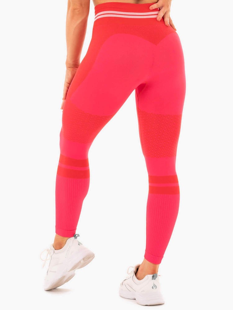 Ryderwear Freestyle Seamless High Waisted Leggings Röda | DEV-148739