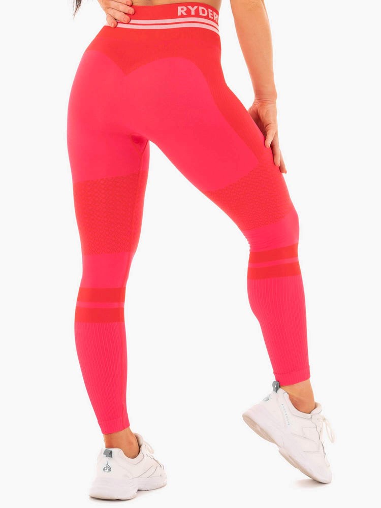 Ryderwear Freestyle Seamless High Waisted Leggings Röda | DEV-148739