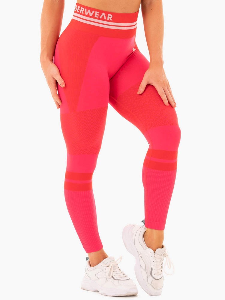 Ryderwear Freestyle Seamless High Waisted Leggings Röda | DEV-148739