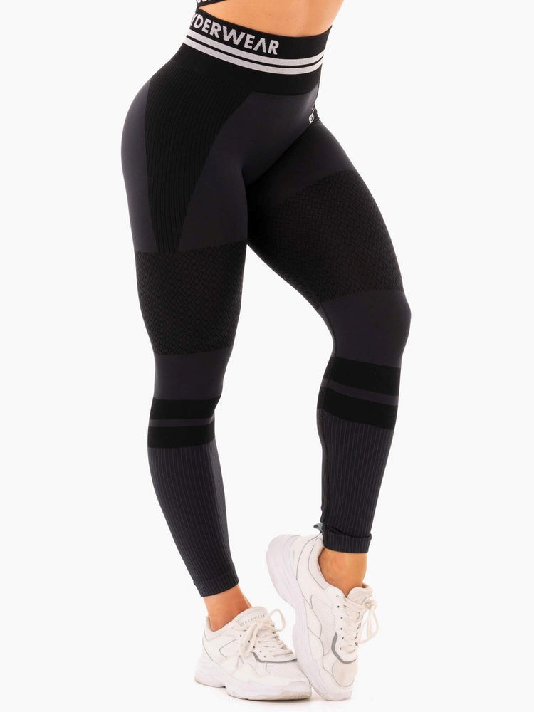 Ryderwear Freestyle Seamless High Waisted Leggings Svarta | WKA-084567