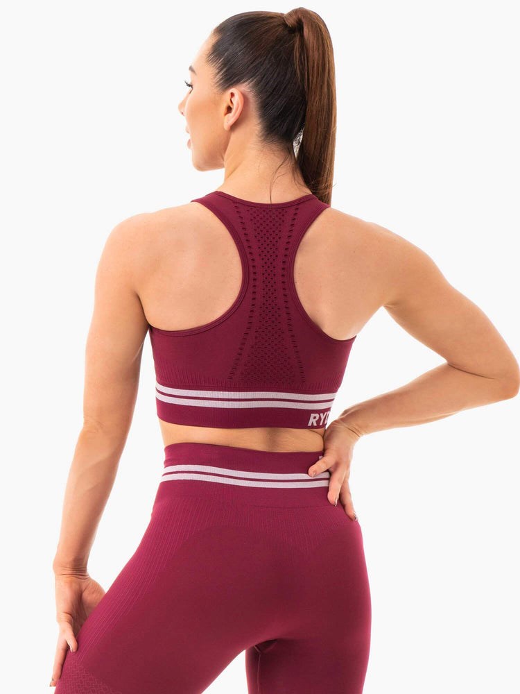 Ryderwear Freestyle Seamless Longline Sports Bra Vinröda | FSX-430576