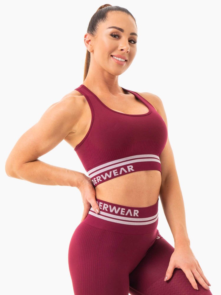 Ryderwear Freestyle Seamless Longline Sports Bra Vinröda | FSX-430576