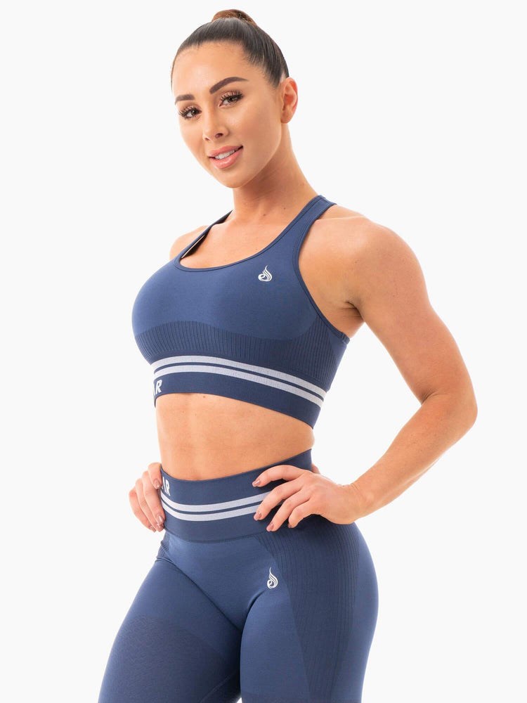 Ryderwear Freestyle Seamless Longline Sports Bra Blå | FUA-534781