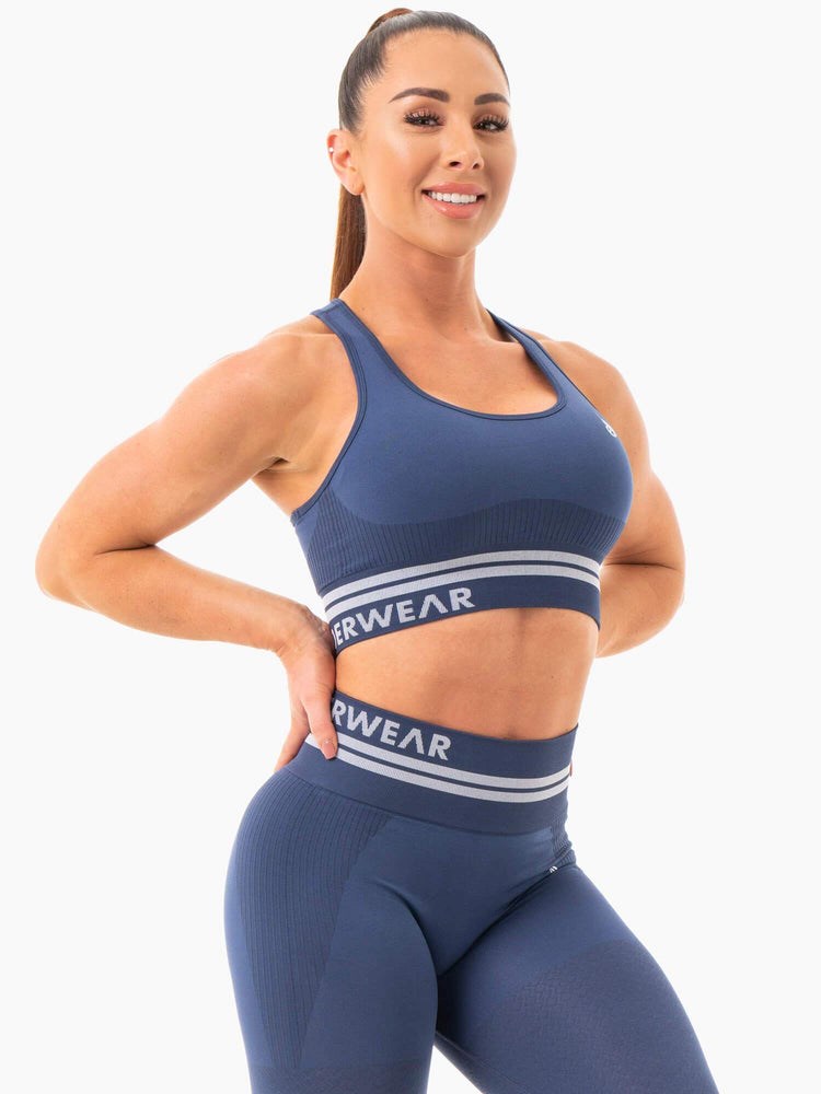 Ryderwear Freestyle Seamless Longline Sports Bra Blå | FUA-534781