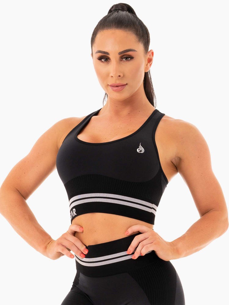 Ryderwear Freestyle Seamless Longline Sports Bra Svarta | FZM-579423