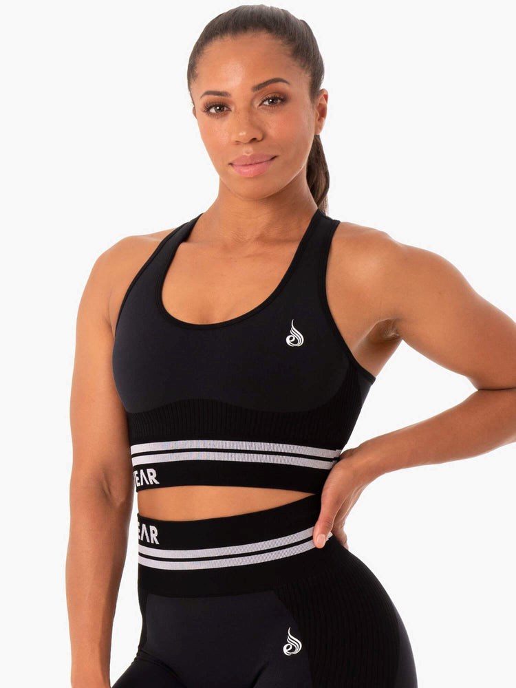 Ryderwear Freestyle Seamless Longline Sports Bra Svarta | FZM-579423