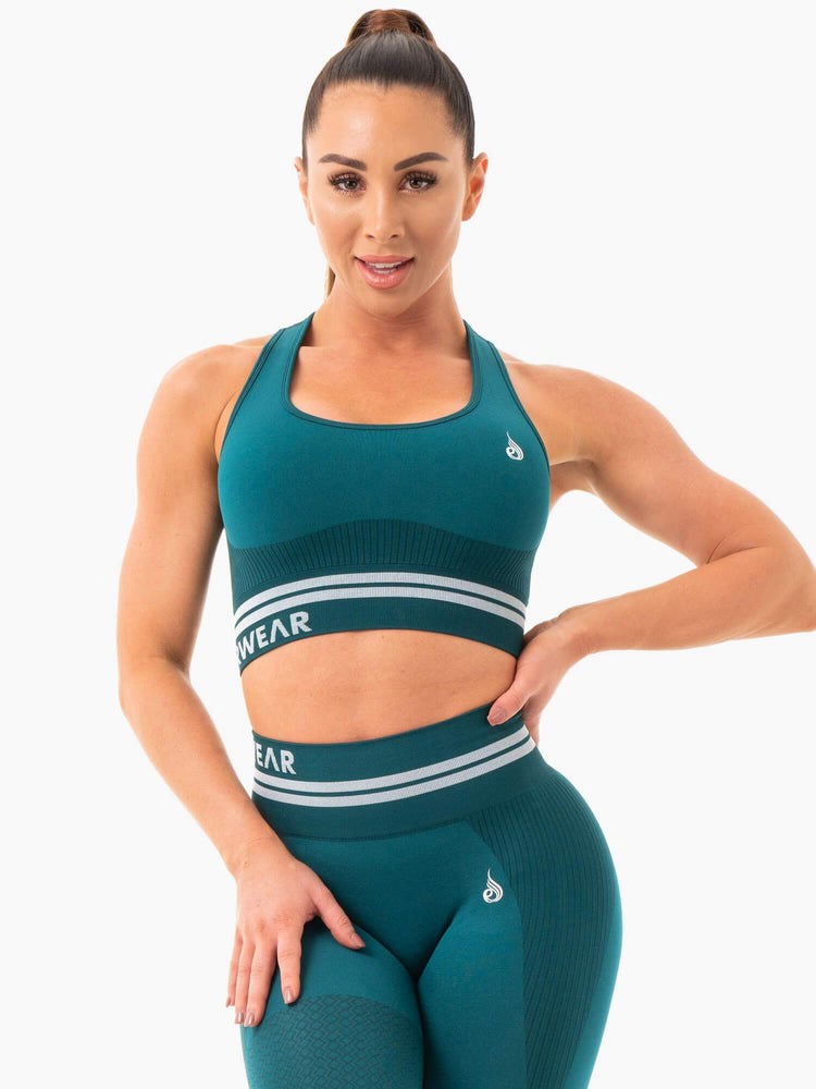 Ryderwear Freestyle Seamless Longline Sports Bra Gröna | HIQ-549380