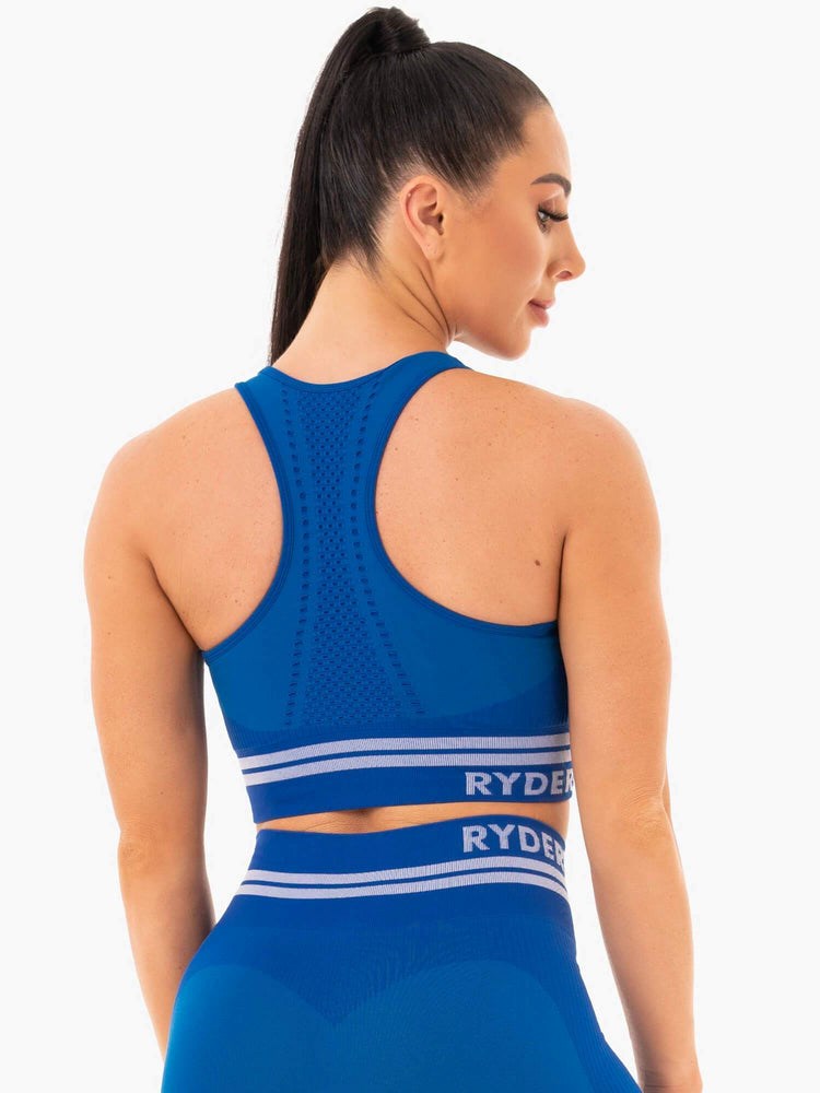 Ryderwear Freestyle Seamless Longline Sports Bra Blå | RUD-326478