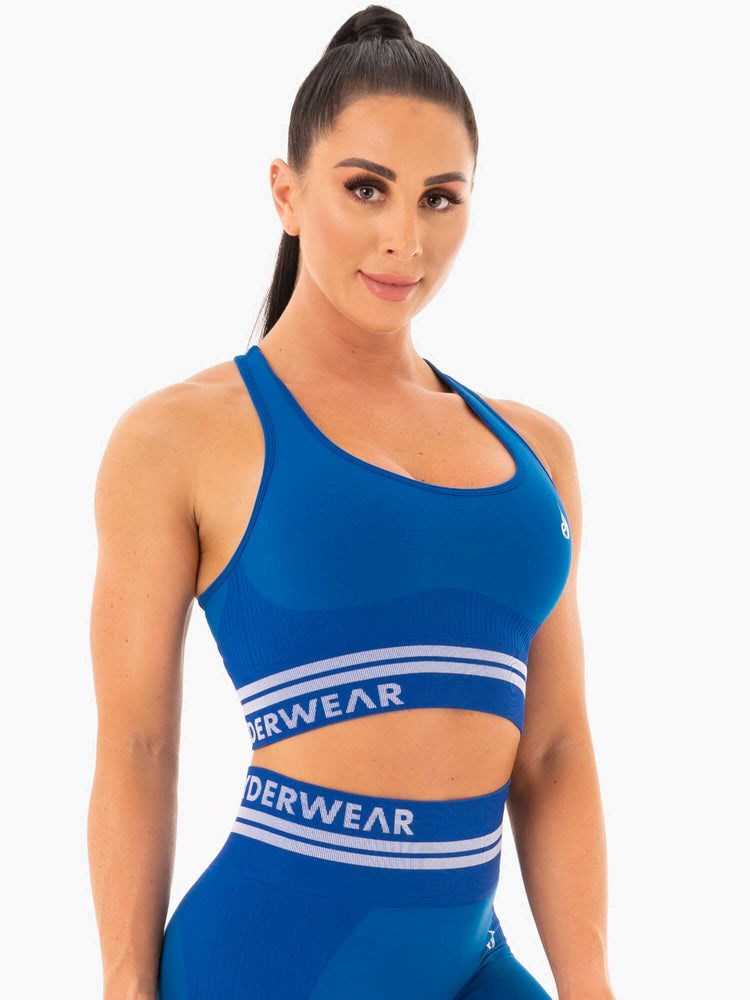 Ryderwear Freestyle Seamless Longline Sports Bra Blå | RUD-326478