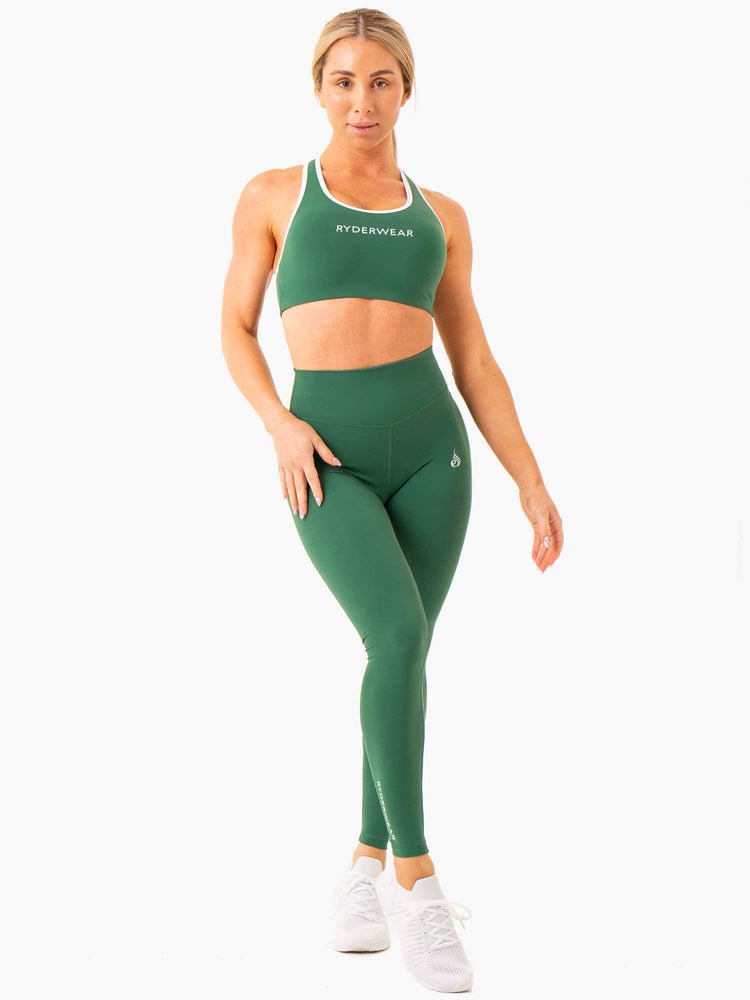 Ryderwear Frequency High Waisted Leggings Emerald | TCY-506734