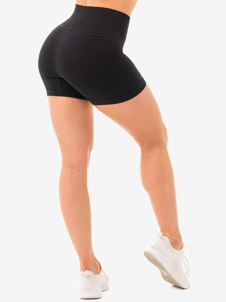 Ryderwear Geo Seamless High Waisted Shorts Svarta | DMO-417268