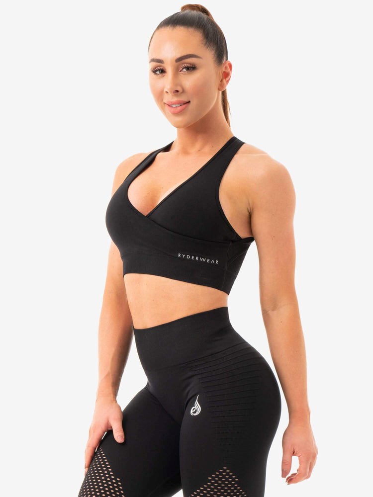 Ryderwear Geo Seamless Sports Bra Svarta | PMX-185346