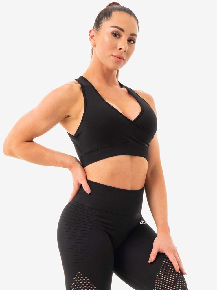 Ryderwear Geo Seamless Sports Bra Svarta | PMX-185346