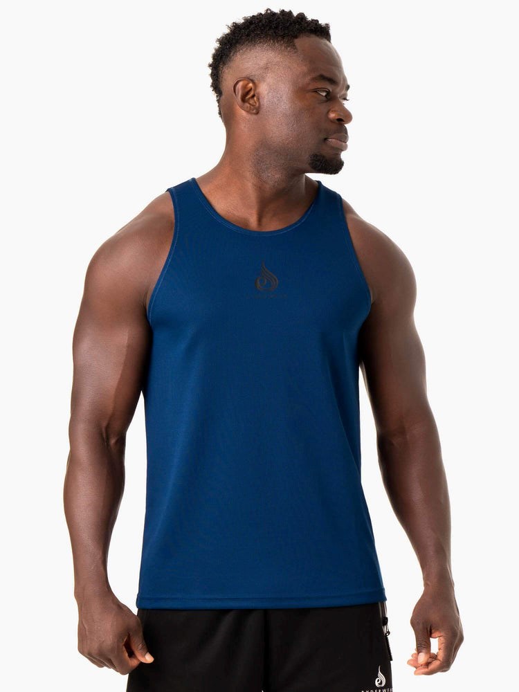 Ryderwear Heighten Mesh Regular Tank Blå | CZJ-157482