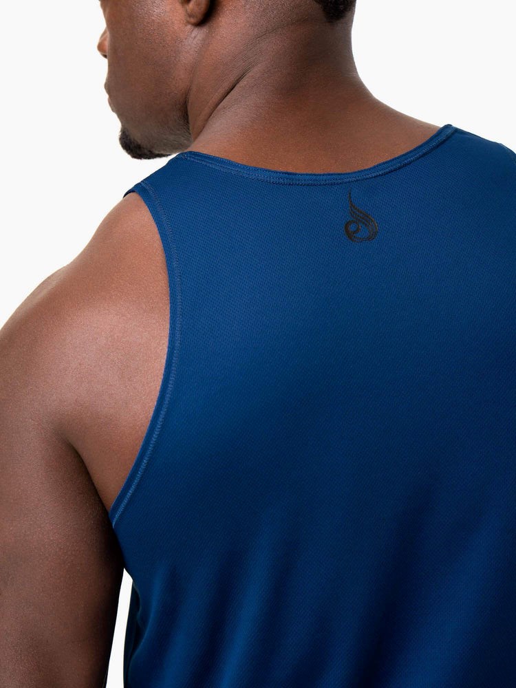 Ryderwear Heighten Mesh Regular Tank Blå | CZJ-157482