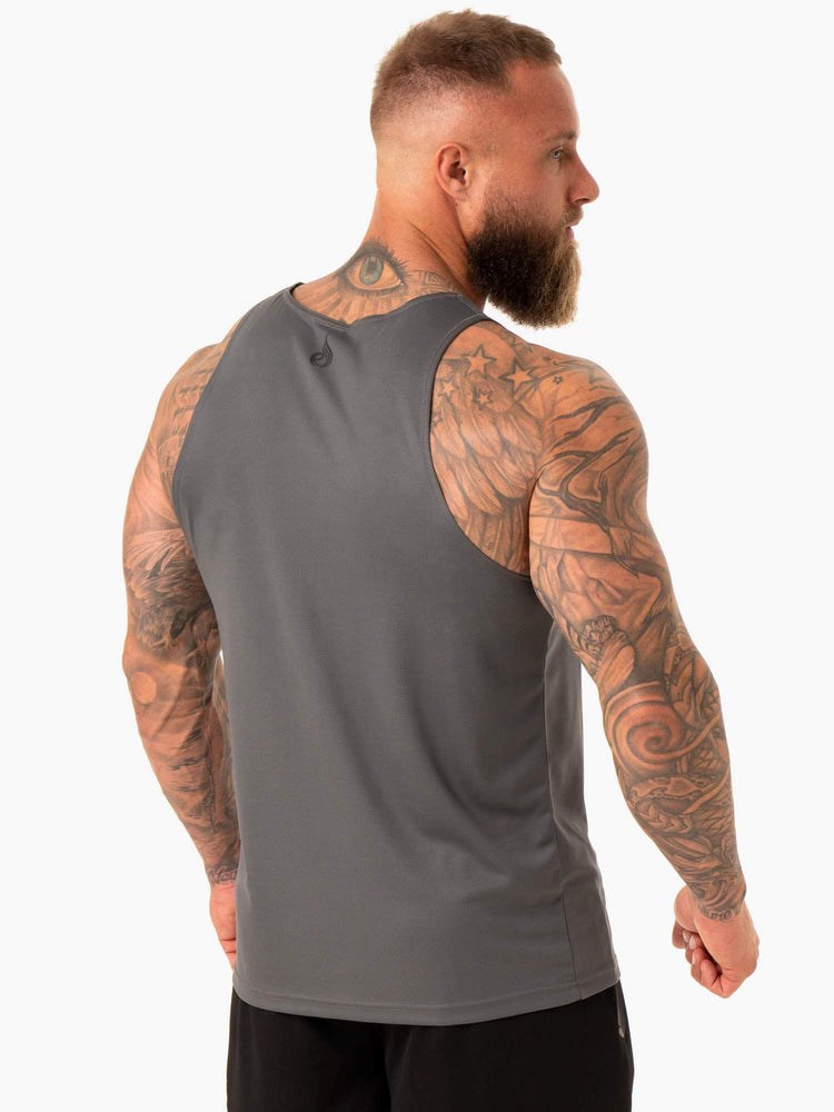 Ryderwear Heighten Mesh Regular Tank Charcoal | WHC-284975