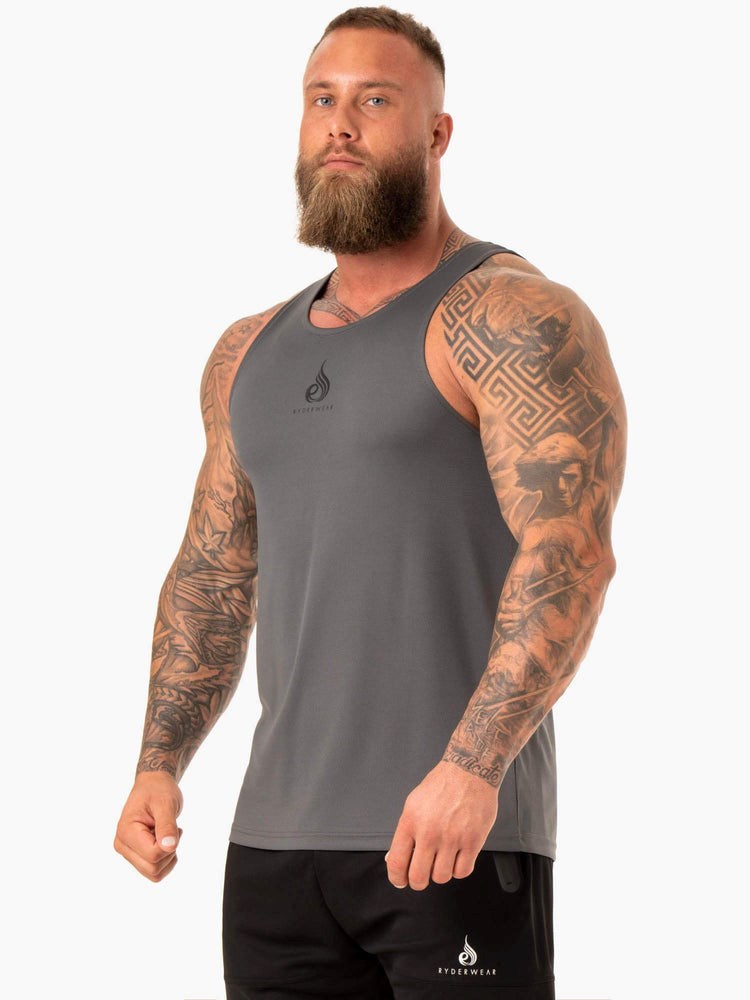 Ryderwear Heighten Mesh Regular Tank Charcoal | WHC-284975