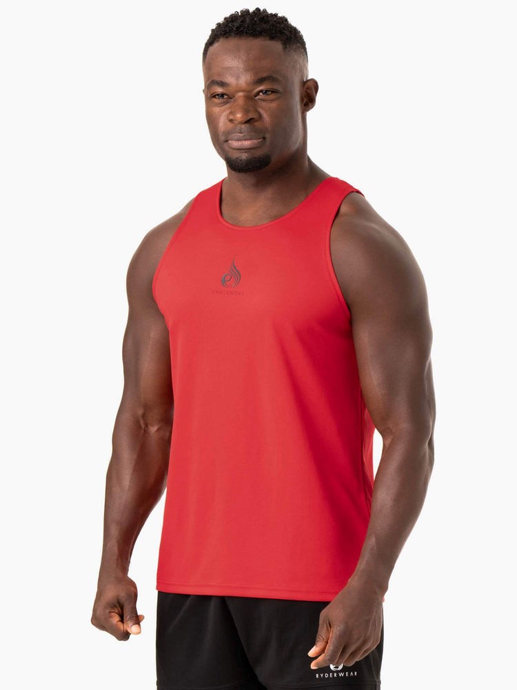 Ryderwear Heighten Mesh Regular Tank Röda | COE-973081