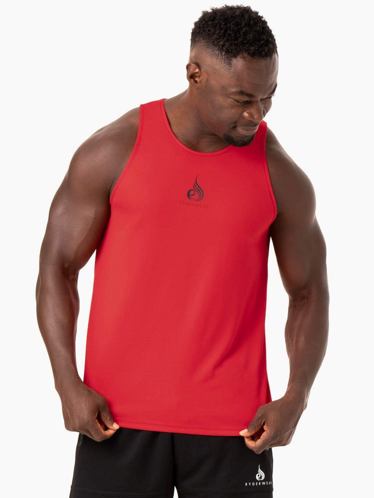 Ryderwear Heighten Mesh Regular Tank Röda | COE-973081