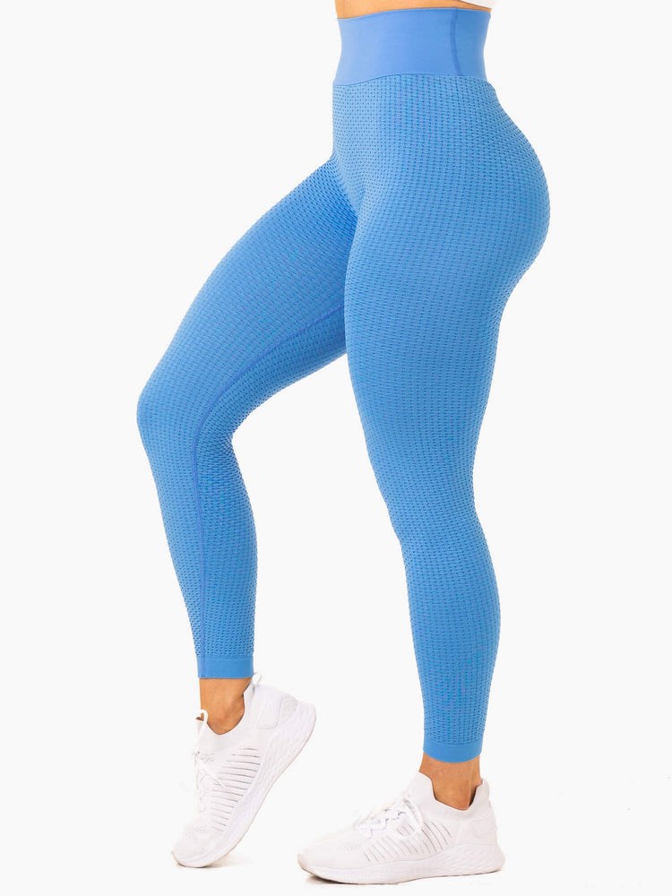 Ryderwear Honeycomb Scrunch Seamless Leggings Blå | KVS-790835