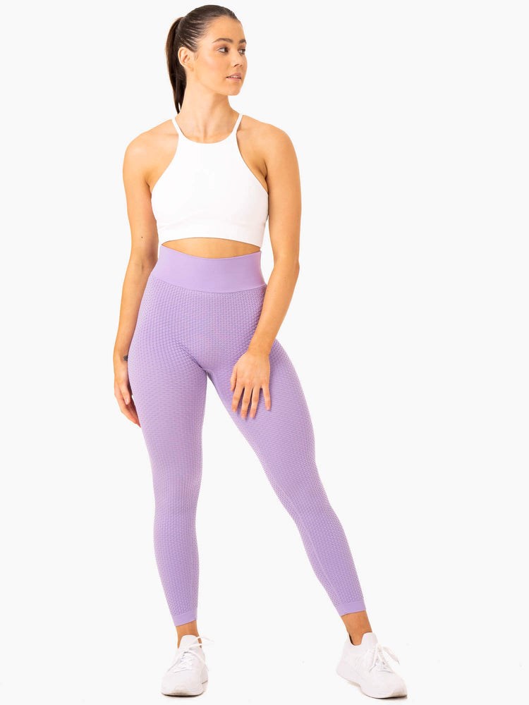 Ryderwear Honeycomb Scrunch Seamless Leggings Lavendel | NHI-739654