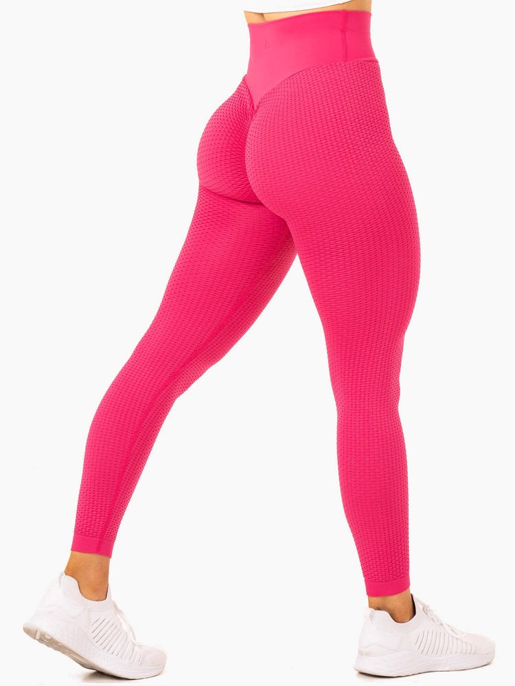 Ryderwear Honeycomb Scrunch Seamless Leggings Rosa | OHW-728031