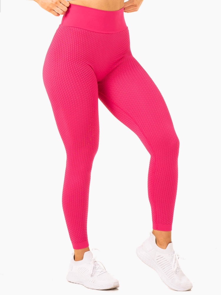 Ryderwear Honeycomb Scrunch Seamless Leggings Rosa | OHW-728031