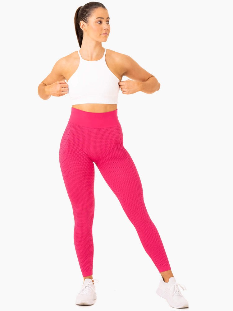 Ryderwear Honeycomb Scrunch Seamless Leggings Rosa | OHW-728031