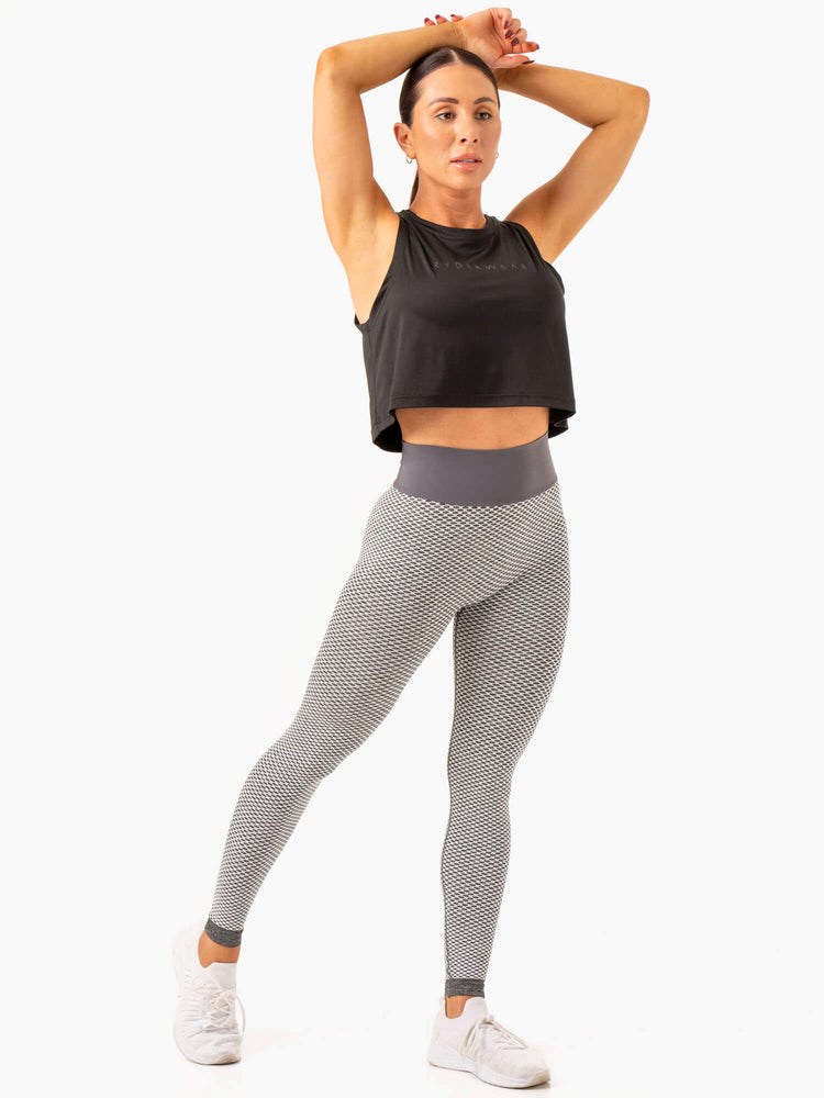 Ryderwear Honeycomb Scrunch Seamless Leggings Grå | PBZ-257439