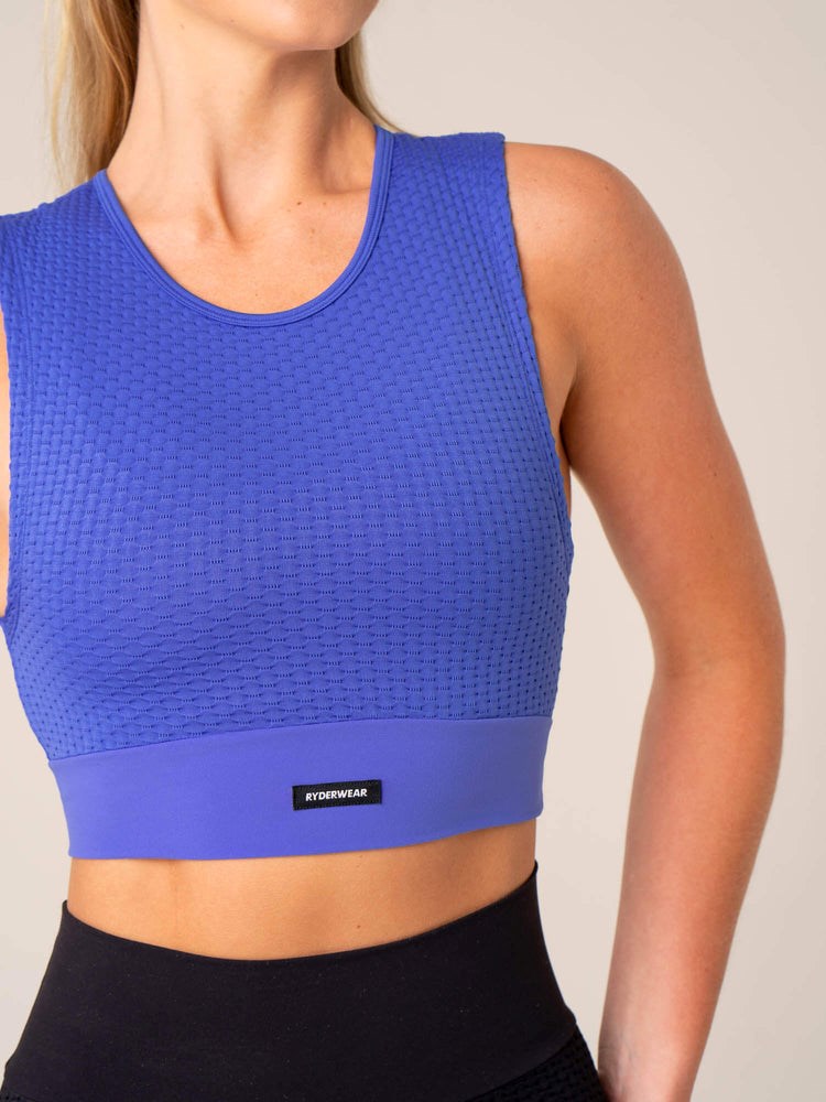 Ryderwear Honeycomb Seamless Tank Cobalt | VRC-243157