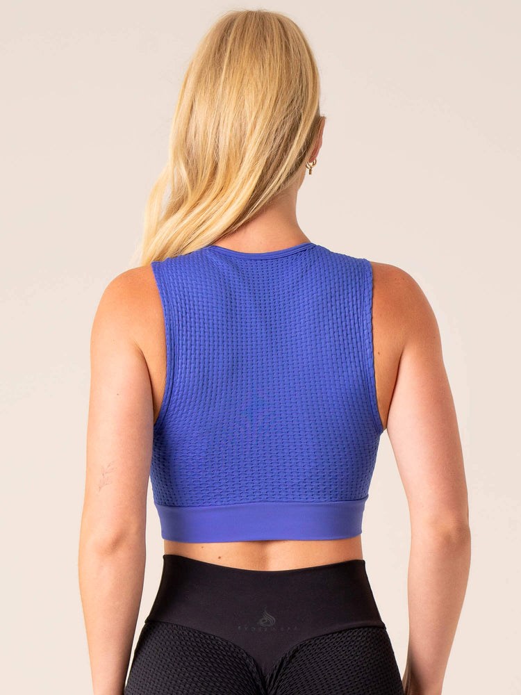 Ryderwear Honeycomb Seamless Tank Cobalt | VRC-243157