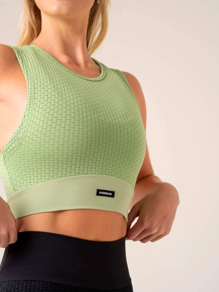 Ryderwear Honeycomb Seamless Tank Sage | JUN-905786