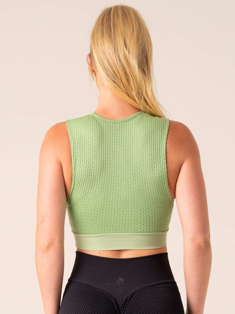 Ryderwear Honeycomb Seamless Tank Sage | JUN-905786