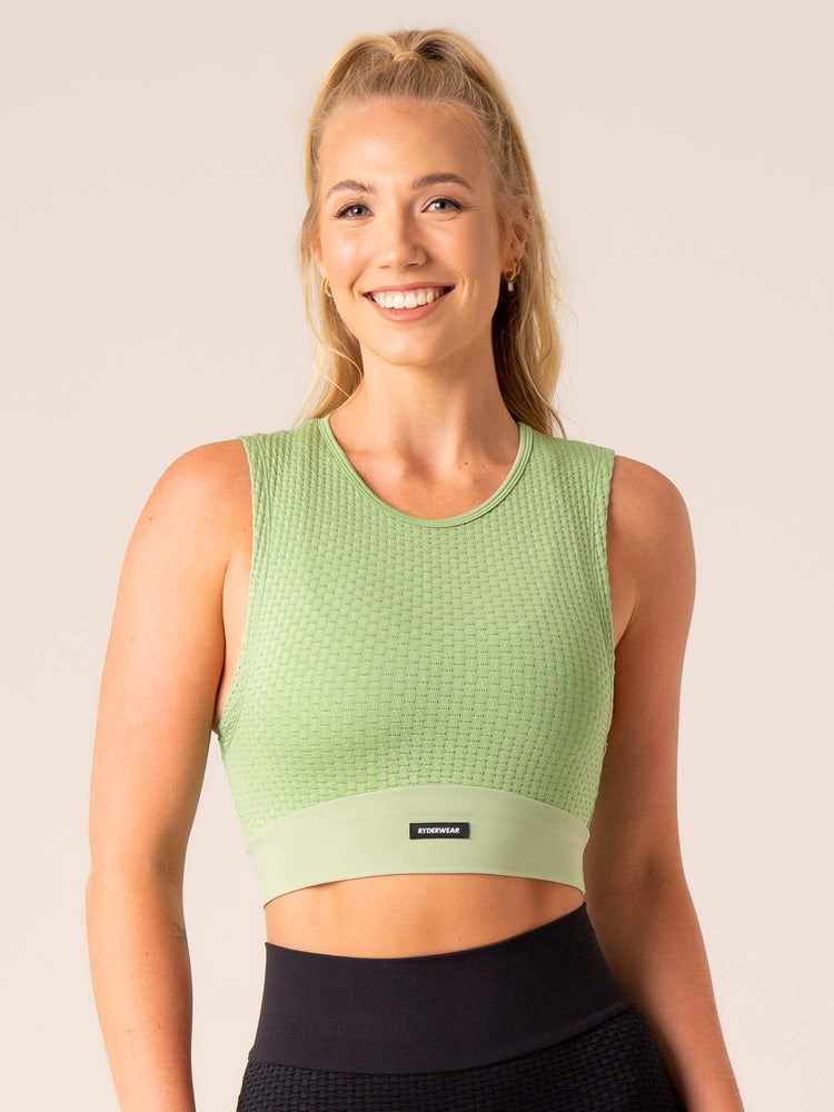 Ryderwear Honeycomb Seamless Tank Sage | JUN-905786