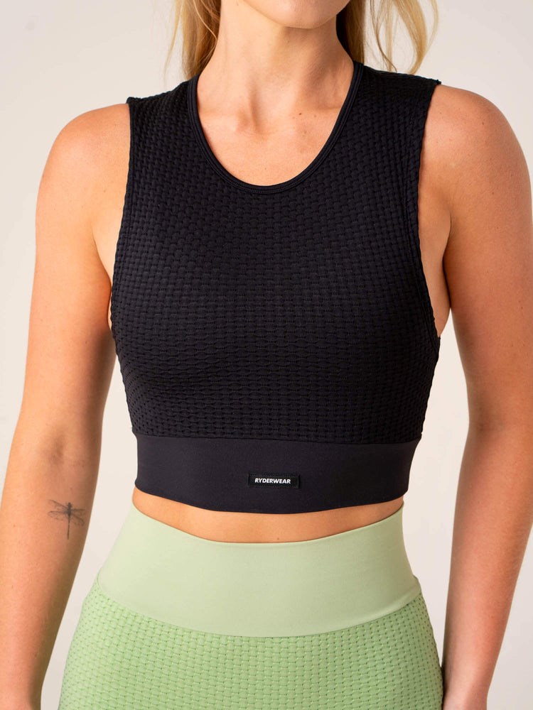 Ryderwear Honeycomb Seamless Tank Svarta | PJG-490876