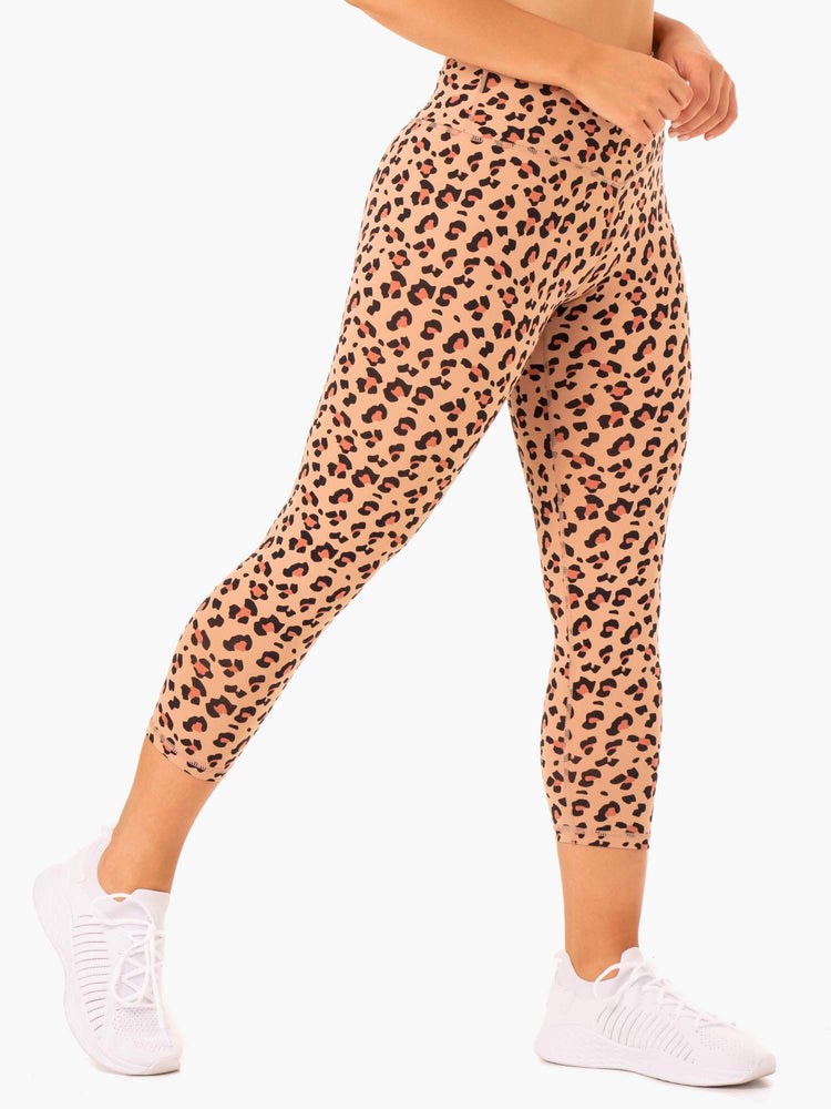 Ryderwear Hybrid 7/8 Leggings Leopard | IAH-734628