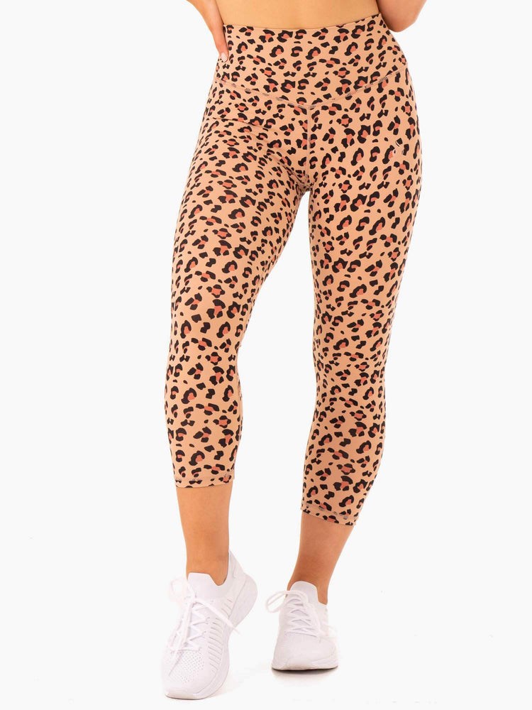 Ryderwear Hybrid 7/8 Leggings Leopard | IAH-734628