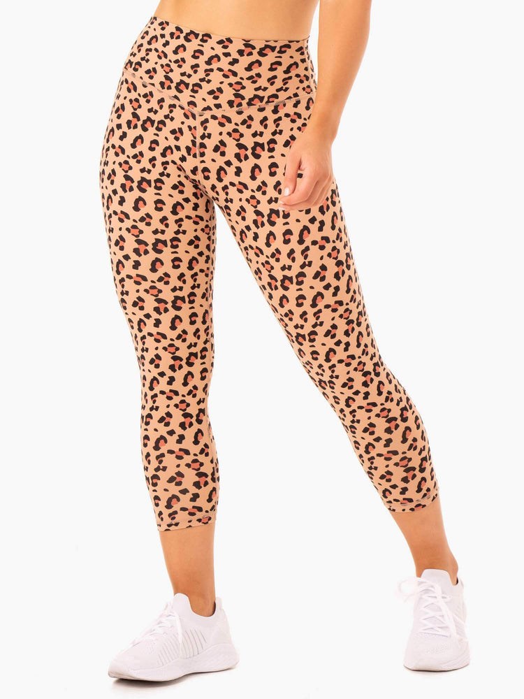 Ryderwear Hybrid 7/8 Leggings Leopard | IAH-734628